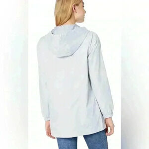 Women's Sam Edelman Ripstop Hooded Anorak Long Sleeve Zip Jacket Size Small Grey